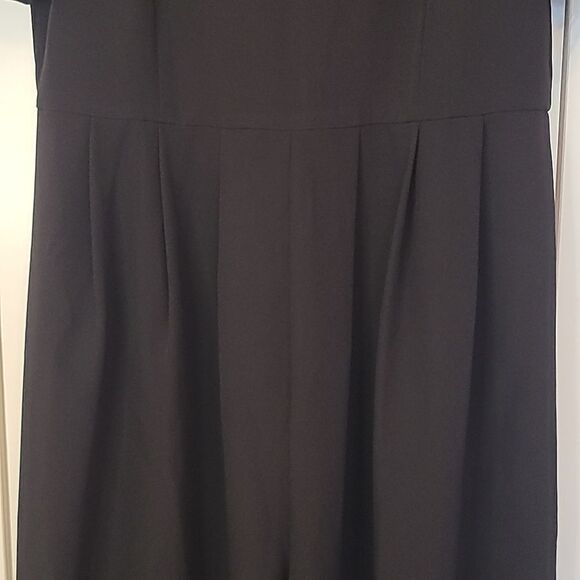 Nanette Lepore Cropped Black Short Sleeve Wide Leg Cropped Jumpsuit Size 12 - Picture 4 of 13